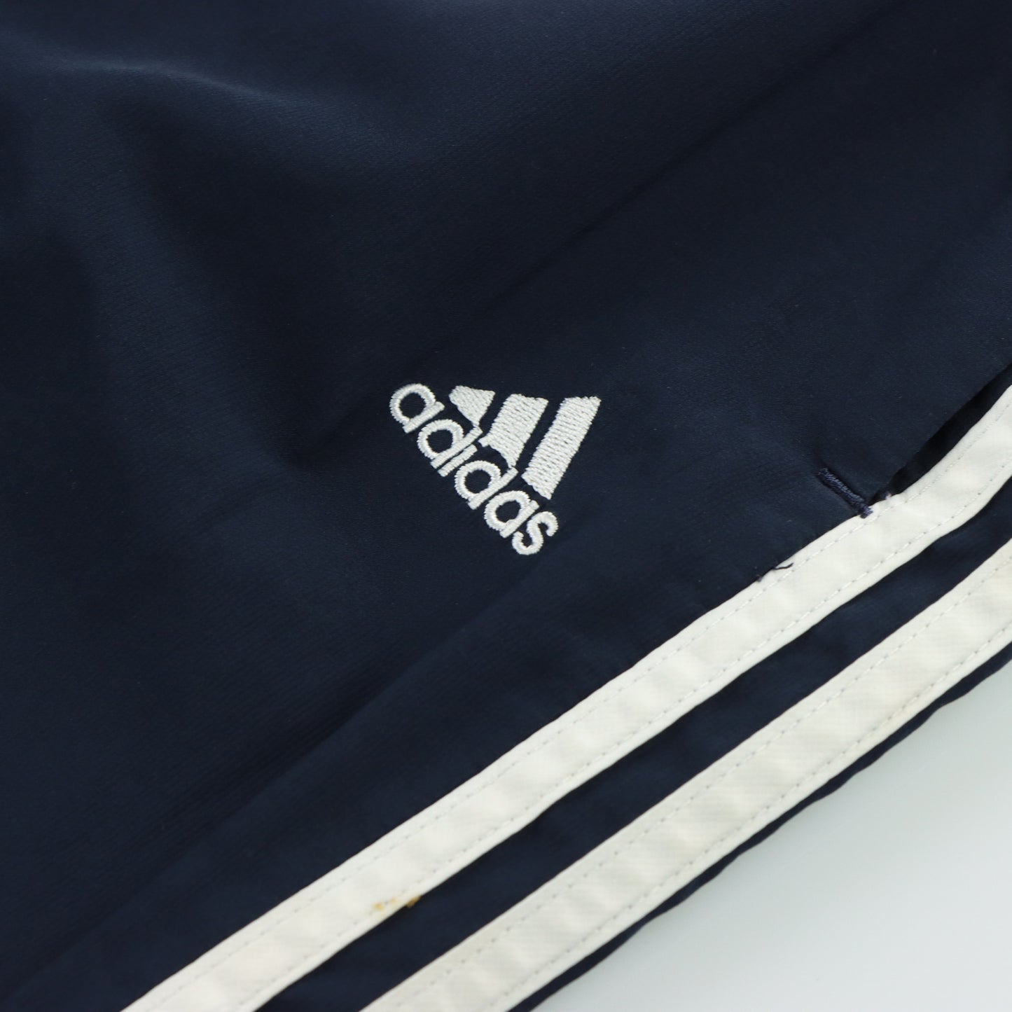 ADIDAS Embroidered Logo Navy & White Stripe Track Pants (M)