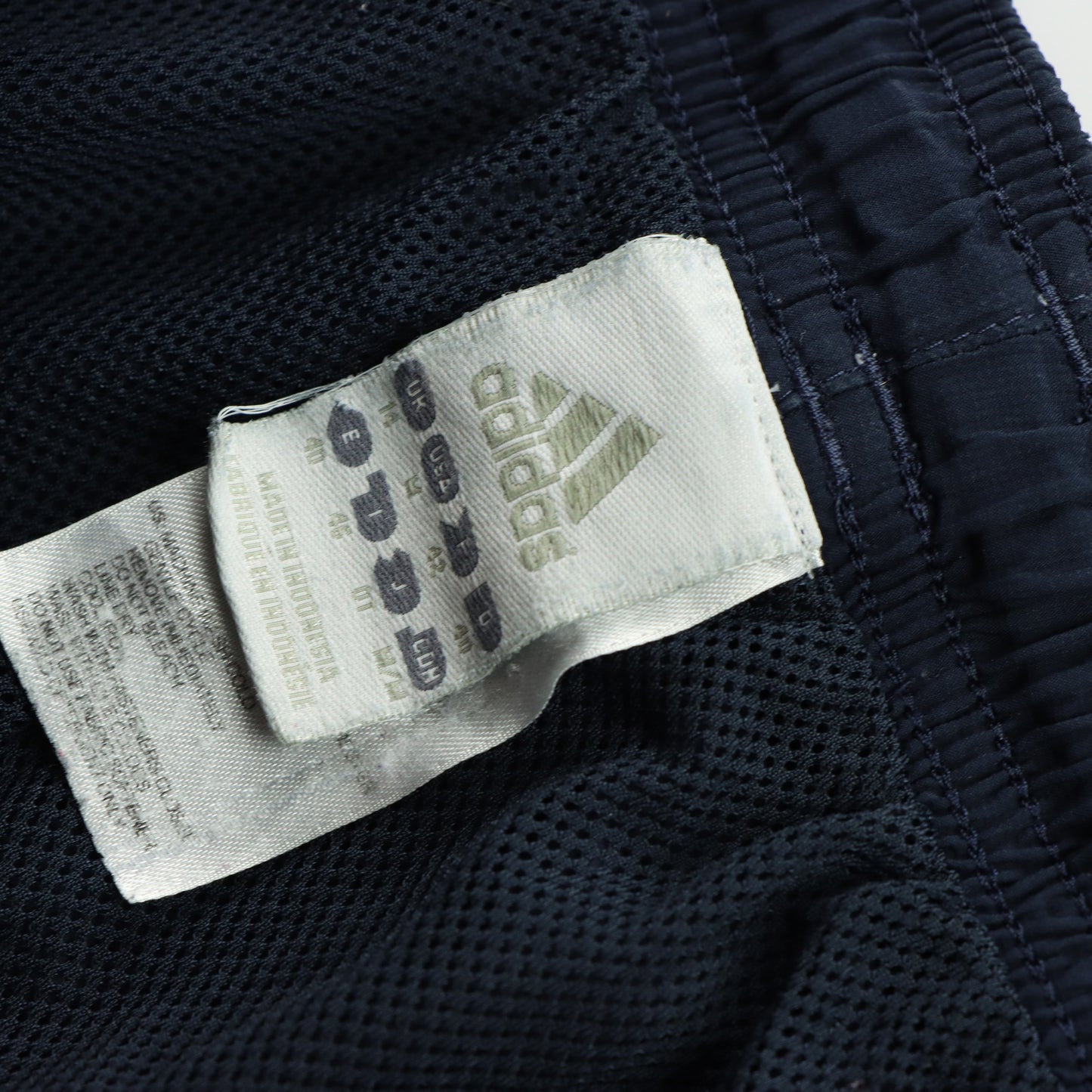 ADIDAS Embroidered Logo Navy & White Stripe Track Pants (M)