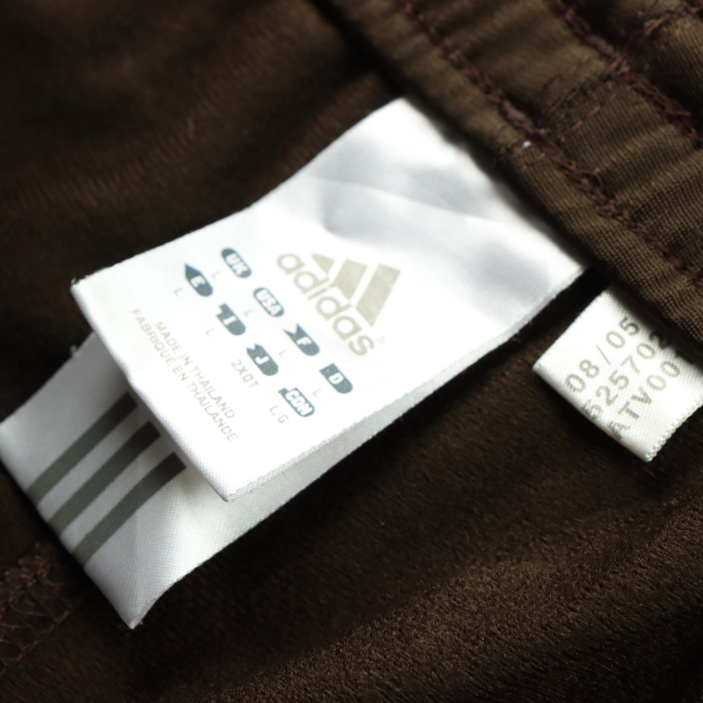 ADIDAS Embroidered Logo Brown & Pink 3 Stripe Track Pants (L)