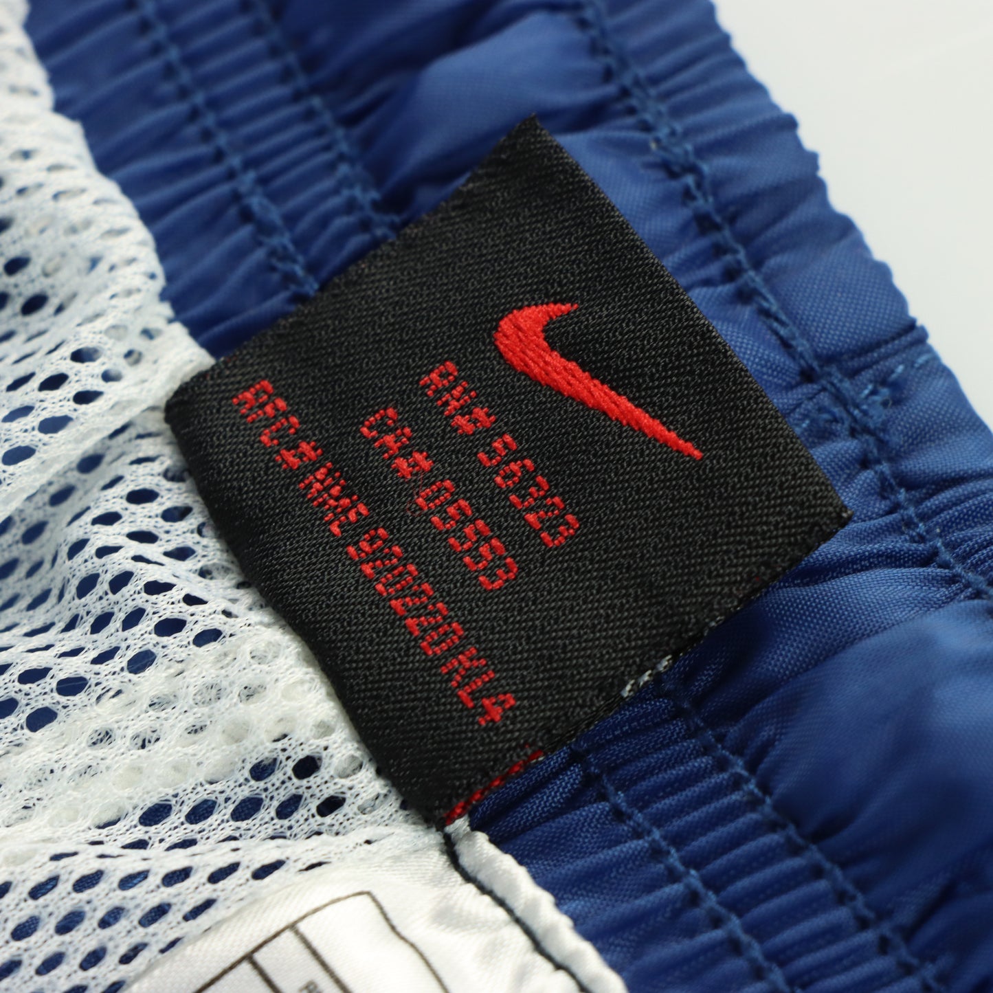NIKE Embroidered Swoosh Logo Blue & White Zip Cuff Track Pants (L)