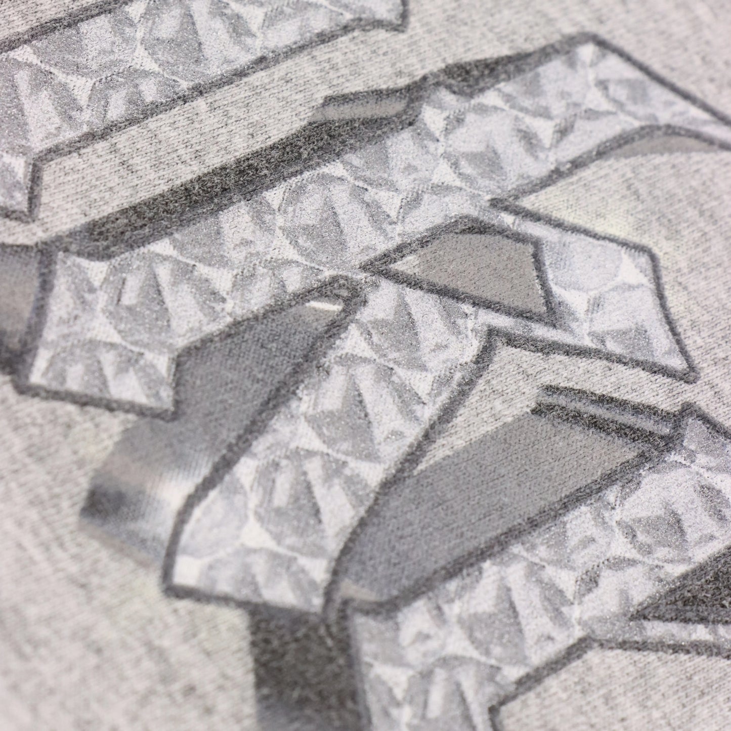 Vintage NIKE Diamond Centre Swoosh Logo Silver Shimmer Graphic Tee (XL)
