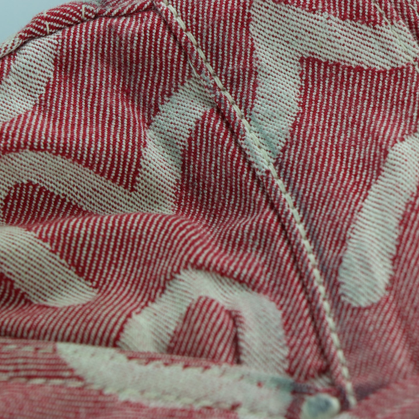 EVISU All Over Logo Print Pink & White Japan Made Jeans (34)