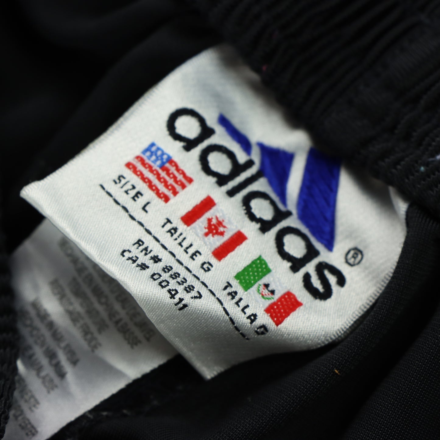 ADIDAS Tear Away Stripe Satin Black & White Track Pants (L)
