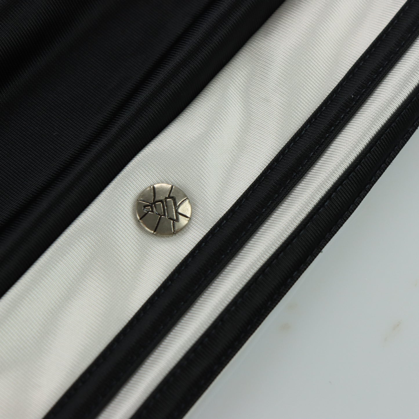 ADIDAS Tear Away Stripe Satin Black & White Track Pants (L)