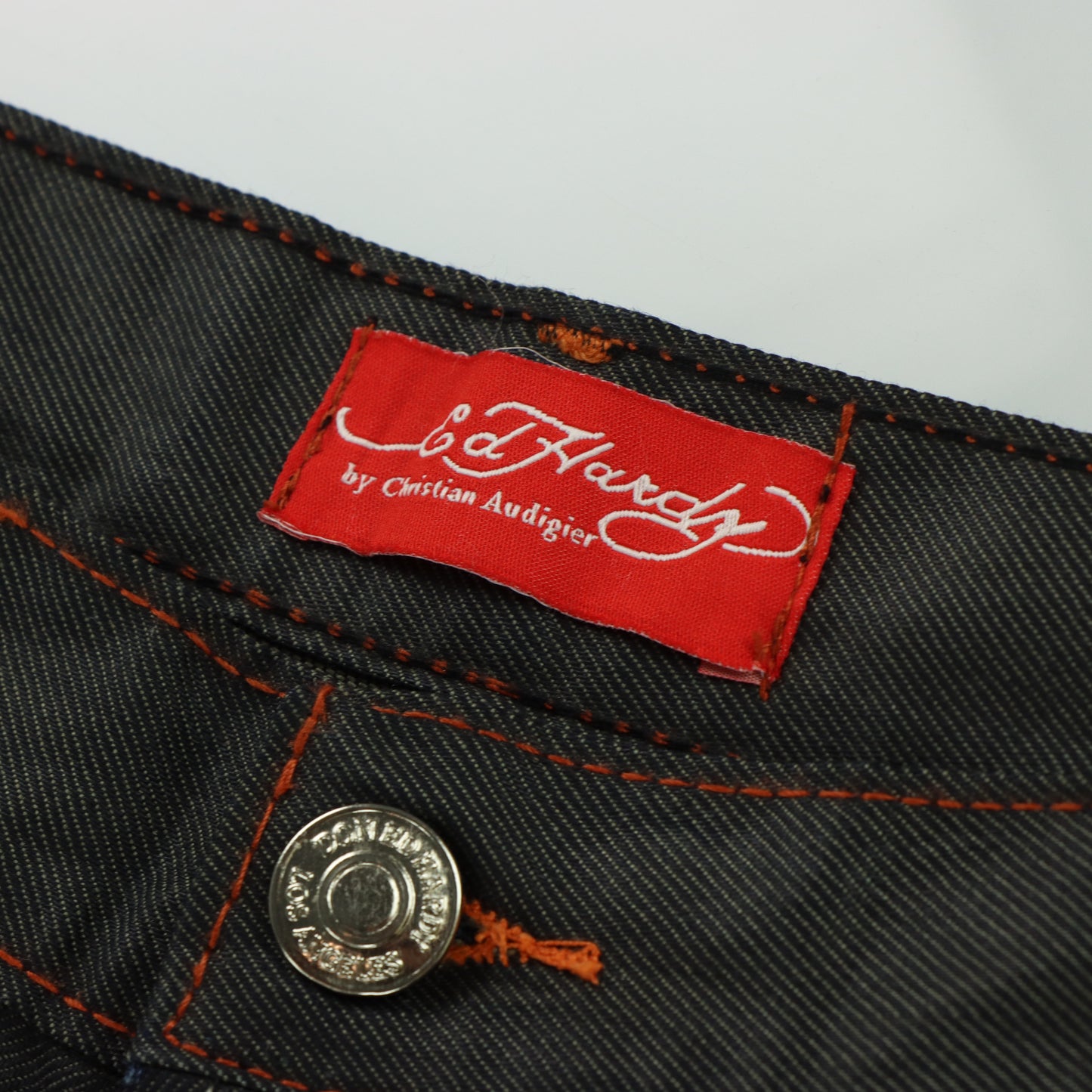 ED HARDY X CHRISTIAN AUDIGIER 2010 Embroidered Italy Made Jeans (38x32)