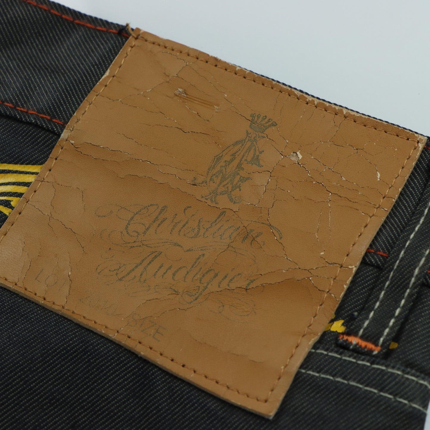ED HARDY X CHRISTIAN AUDIGIER 2010 Embroidered Italy Made Jeans (38x32)