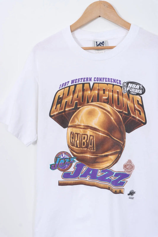 1997 LEE NBA Utah Jazz Western Conference T-Shirt (L) Vintage Sole Melbourne