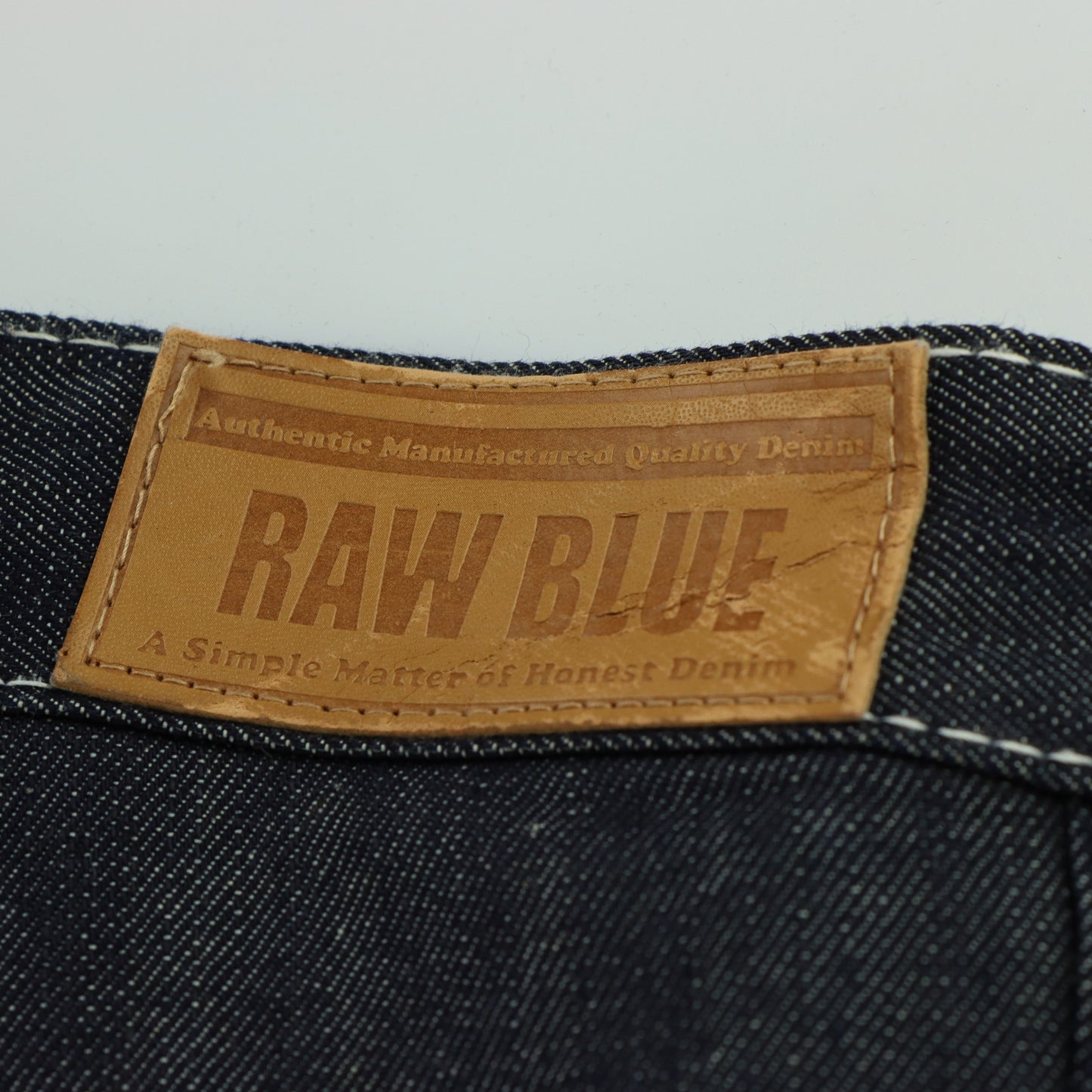 RAW BLUE Y2K Embroidered Sneaker Lace Dark Wash Jeans (34x32)