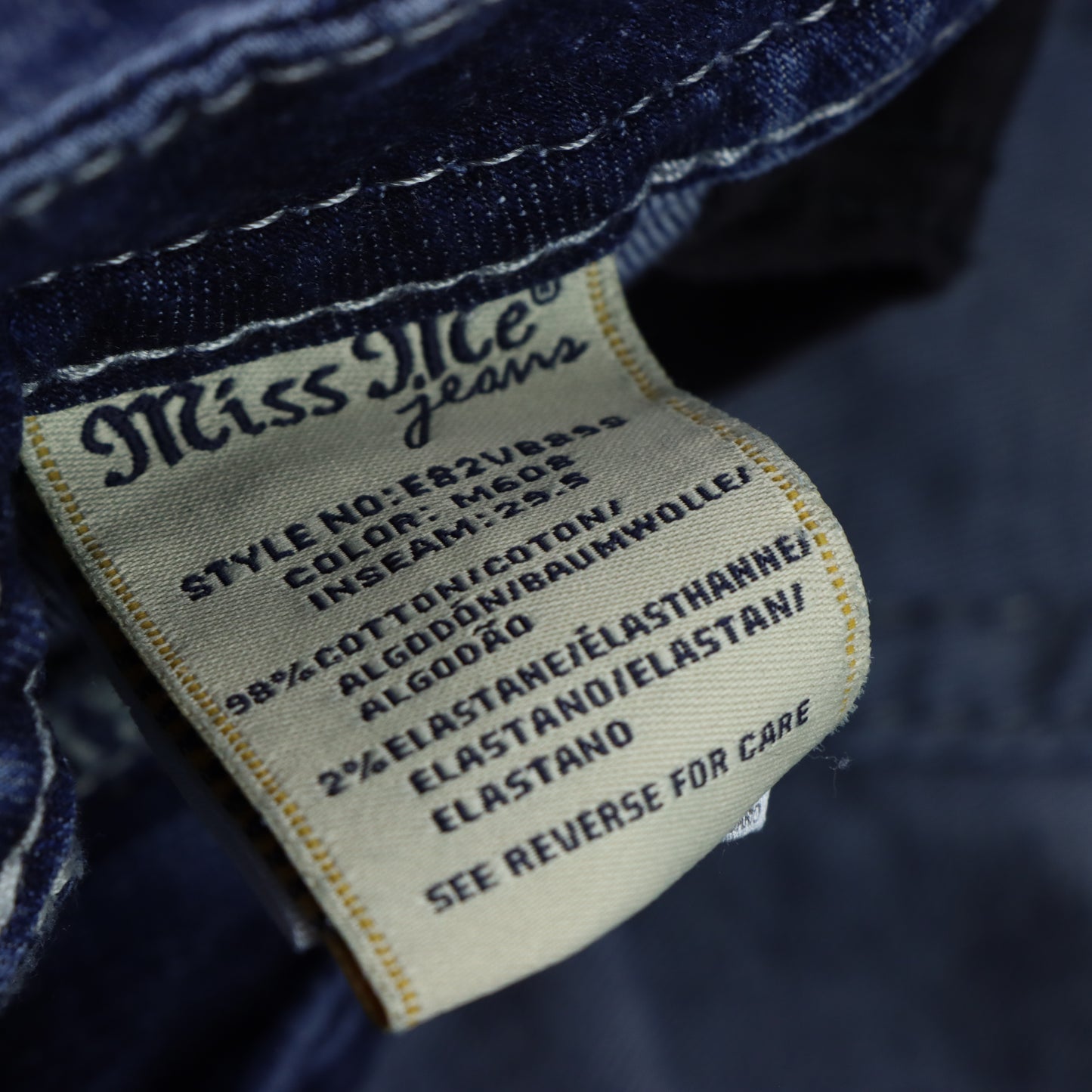 MISS ME Y2K Embellished Feather Pocket 'Mid Rise Curvy Boot' Jeans (33)
