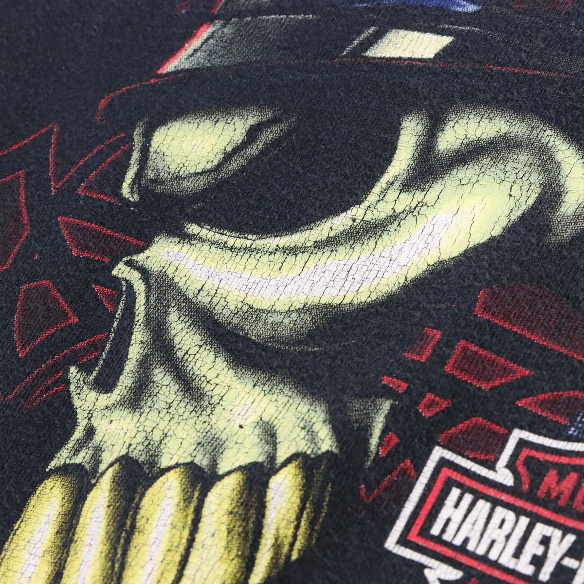 Vintage HARLEY DAVIDSON Biker Skull Las Vegas Nevada Black Long Sleeve Tee (M) Vintage Sole Melbourne