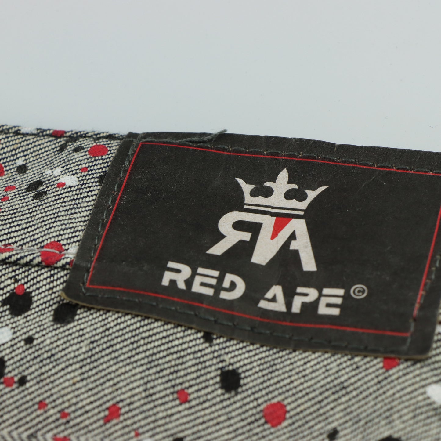 RED APE Paint Splatter Grunge Black & White Pinstripe Jeans (38)