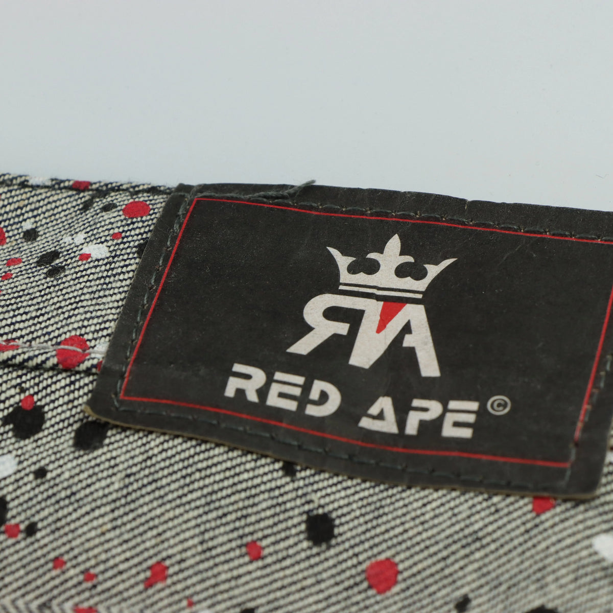RED APE Paint Splatter Grunge Black & White Pinstripe Jeans (38) Vintage Sole Melbourne