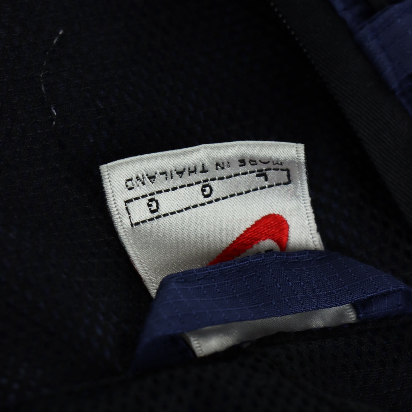 NIKE Embroidered Swoosh Spell Out Logo Navy Hooded Jacket (L)