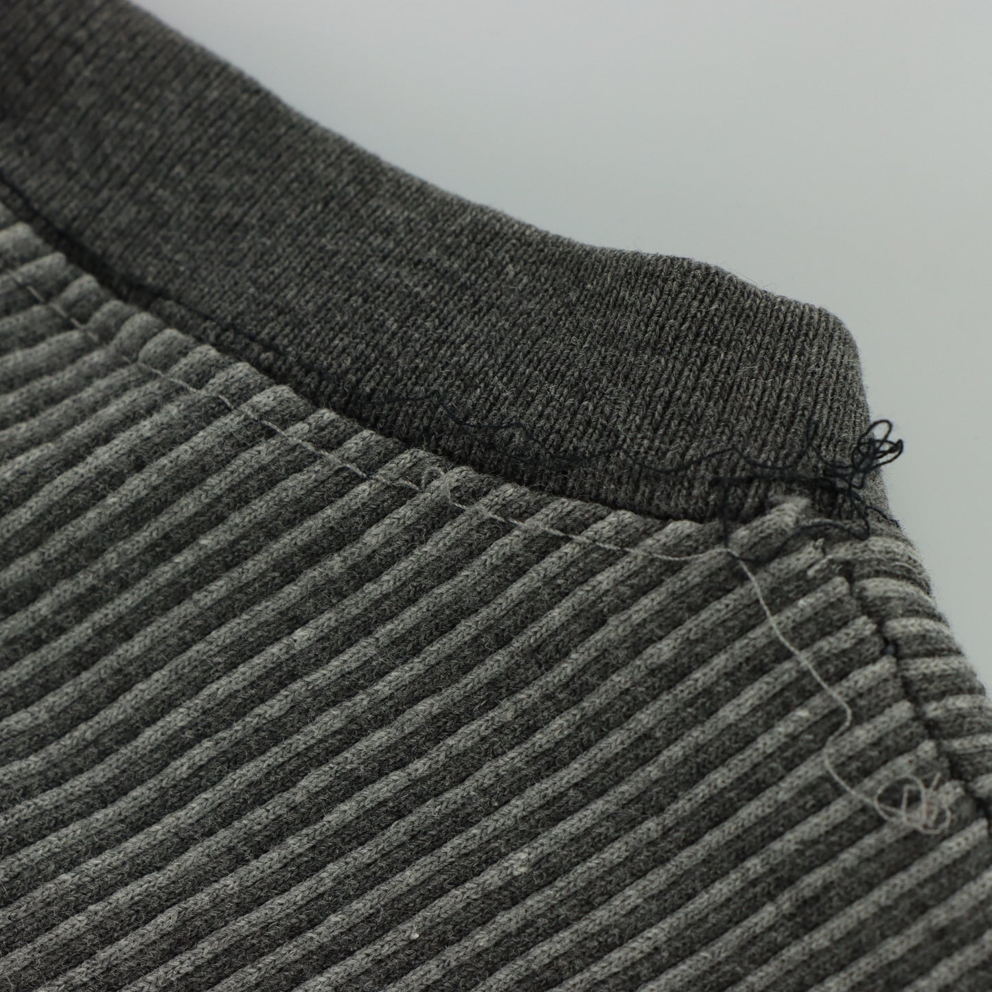 RON JON SURF SHOP Embroidered Corduroy Style Grey Stripe Tee (L)