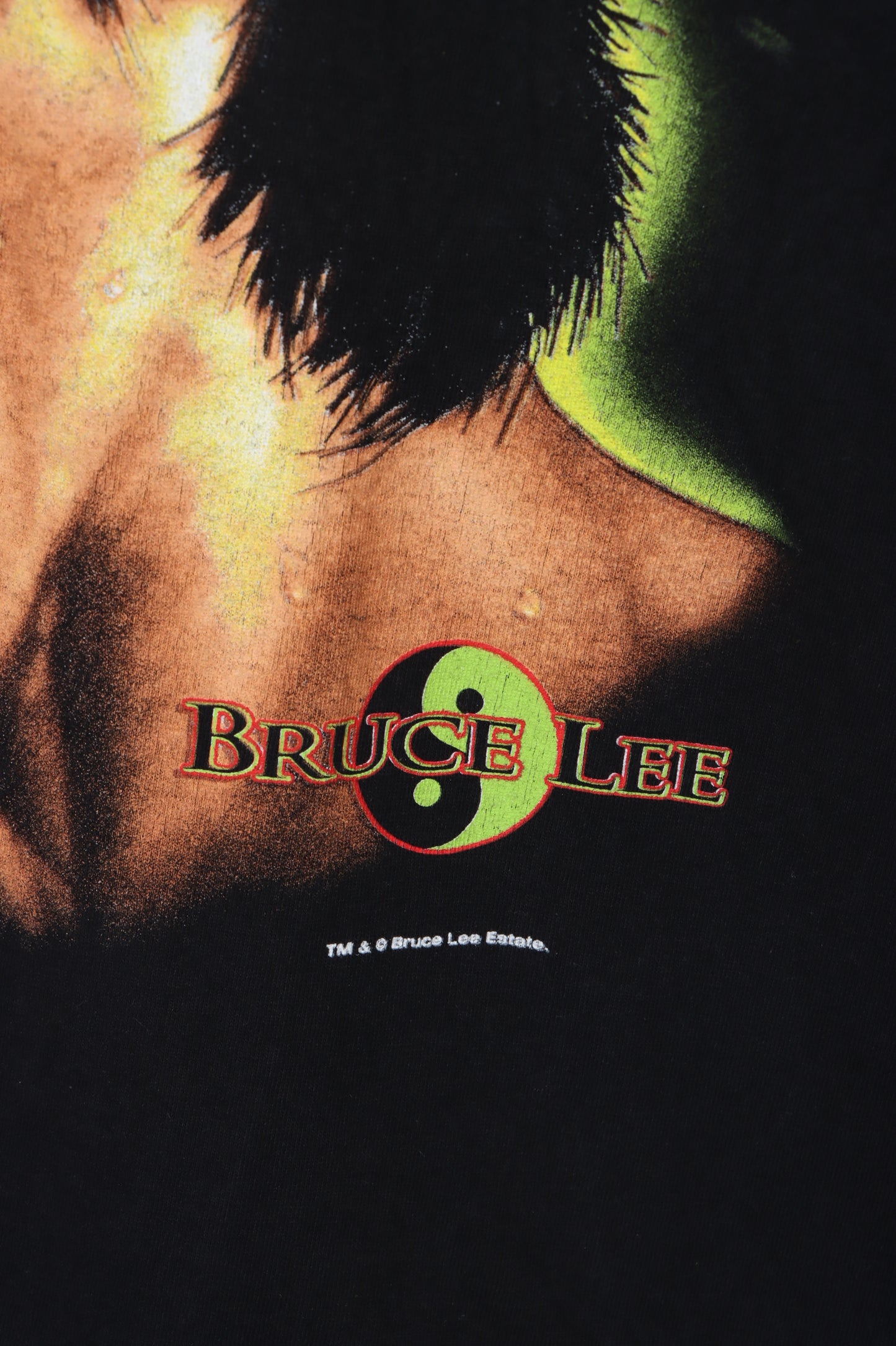 CHANGES 90’s Bruce Lee Portrait Martial Arts Black T-Shirt (XL)