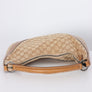 GUCCI Monogram GG Canvas Beige Leather Hobo Shoulder Bag