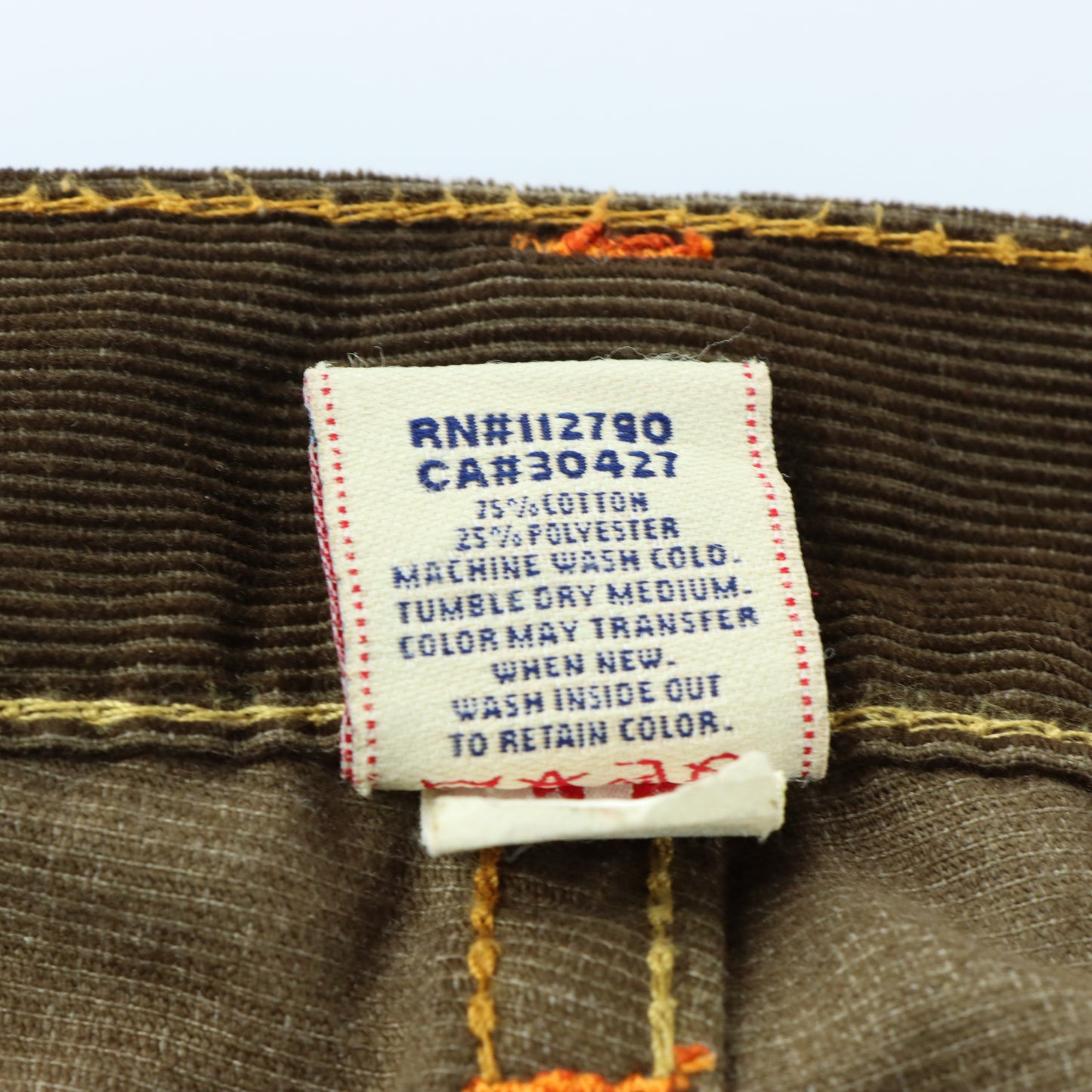 TRUE RELIGION Brown Corduroy 'Joey Big T' USA Made Flare Jeans (36 x 33)