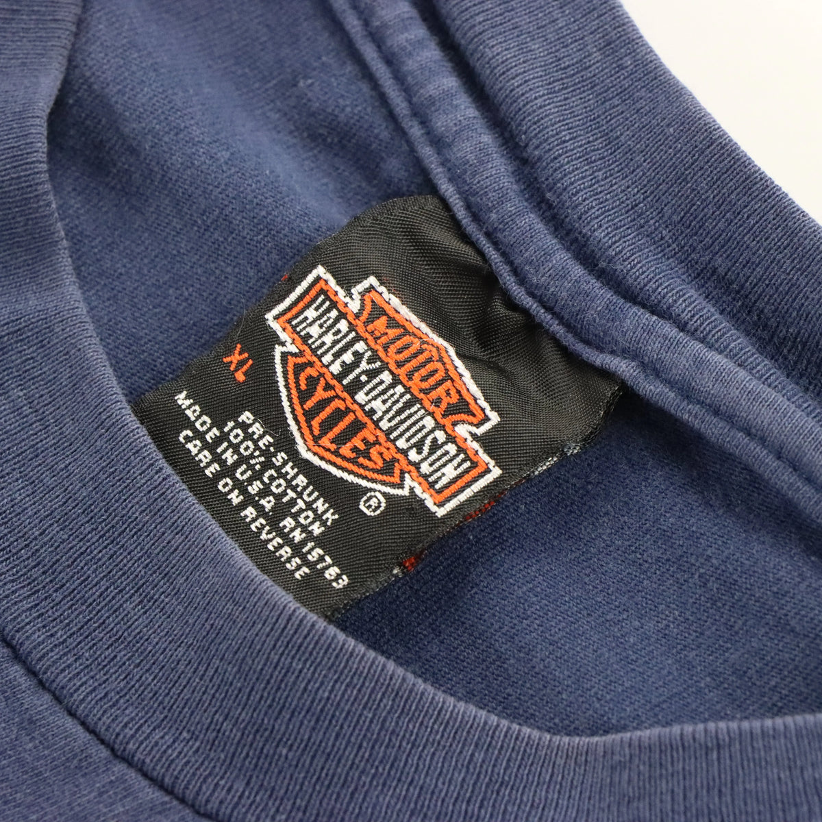 Vintage HARLEY DAVIDSON Eagle Motorcycle Texas USA Made Blue T-Shirt (XL) Vintage Sole Melbourne