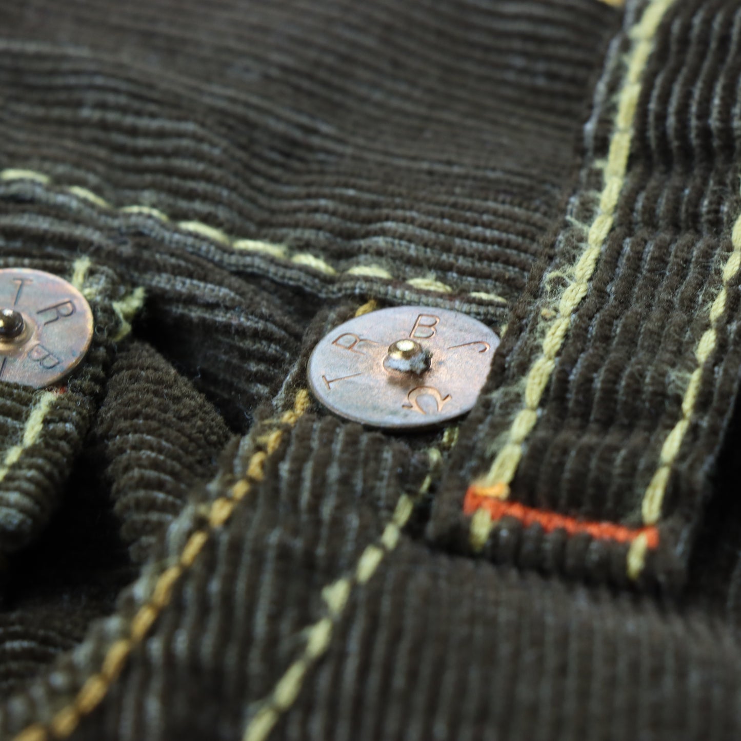 TRUE RELIGION Brown Corduroy 'Joey Big T' USA Made Flare Jeans (36 x 33)