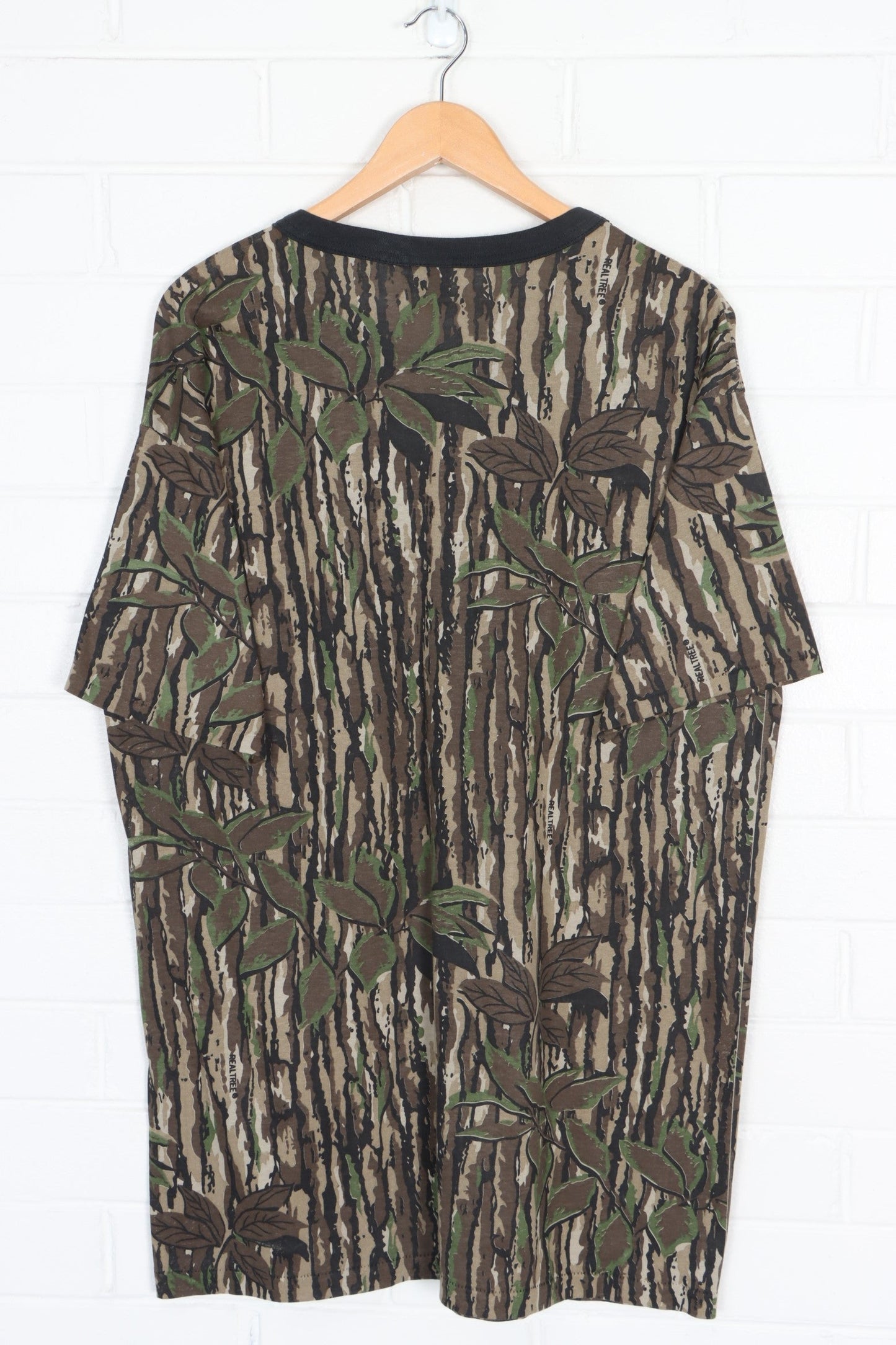 SPARTAN REALTREE Camouflage Single Stitch TALL T-Shirt USA Made (L)
