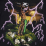 USA THUNDER 90s Skulls Native American Front Back T-Shirt (XL)