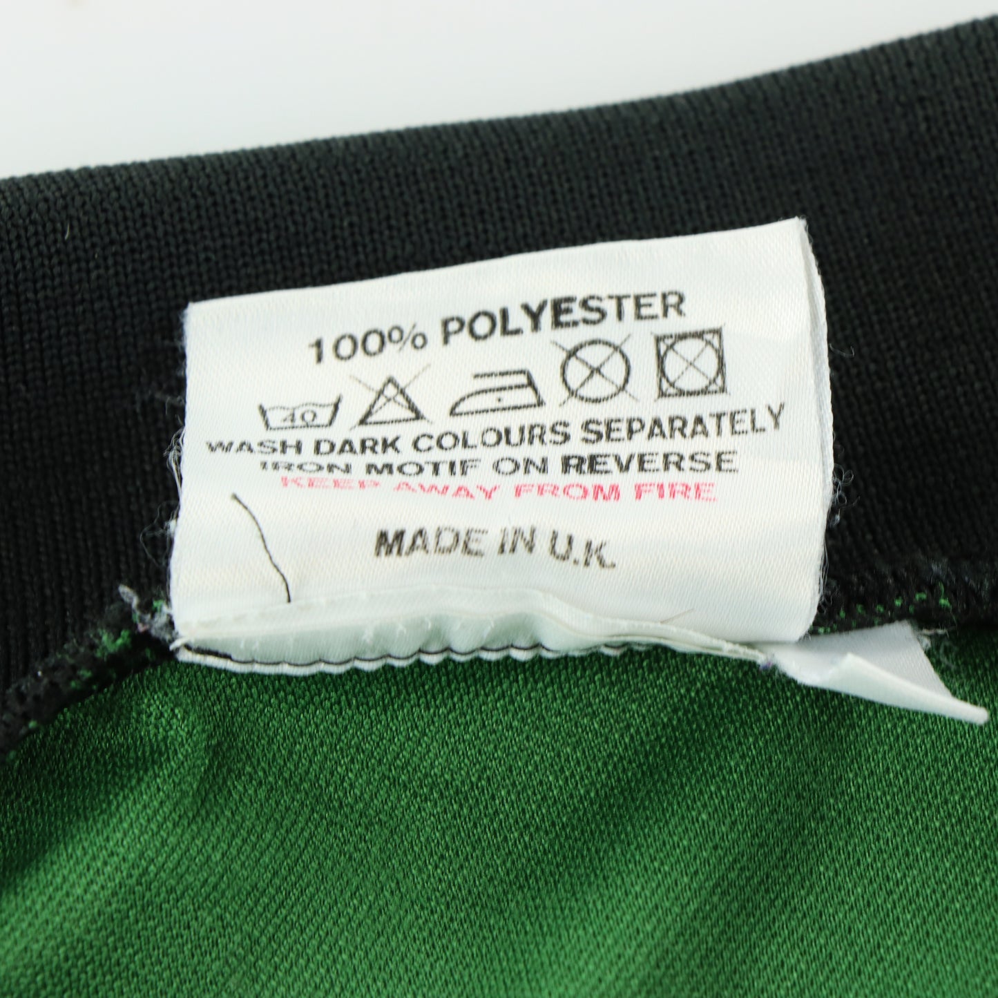 REEBOK Liverpool 1996/1997 UK Made Felt Patch Green Long Sleeve Soccer Jersey (M)