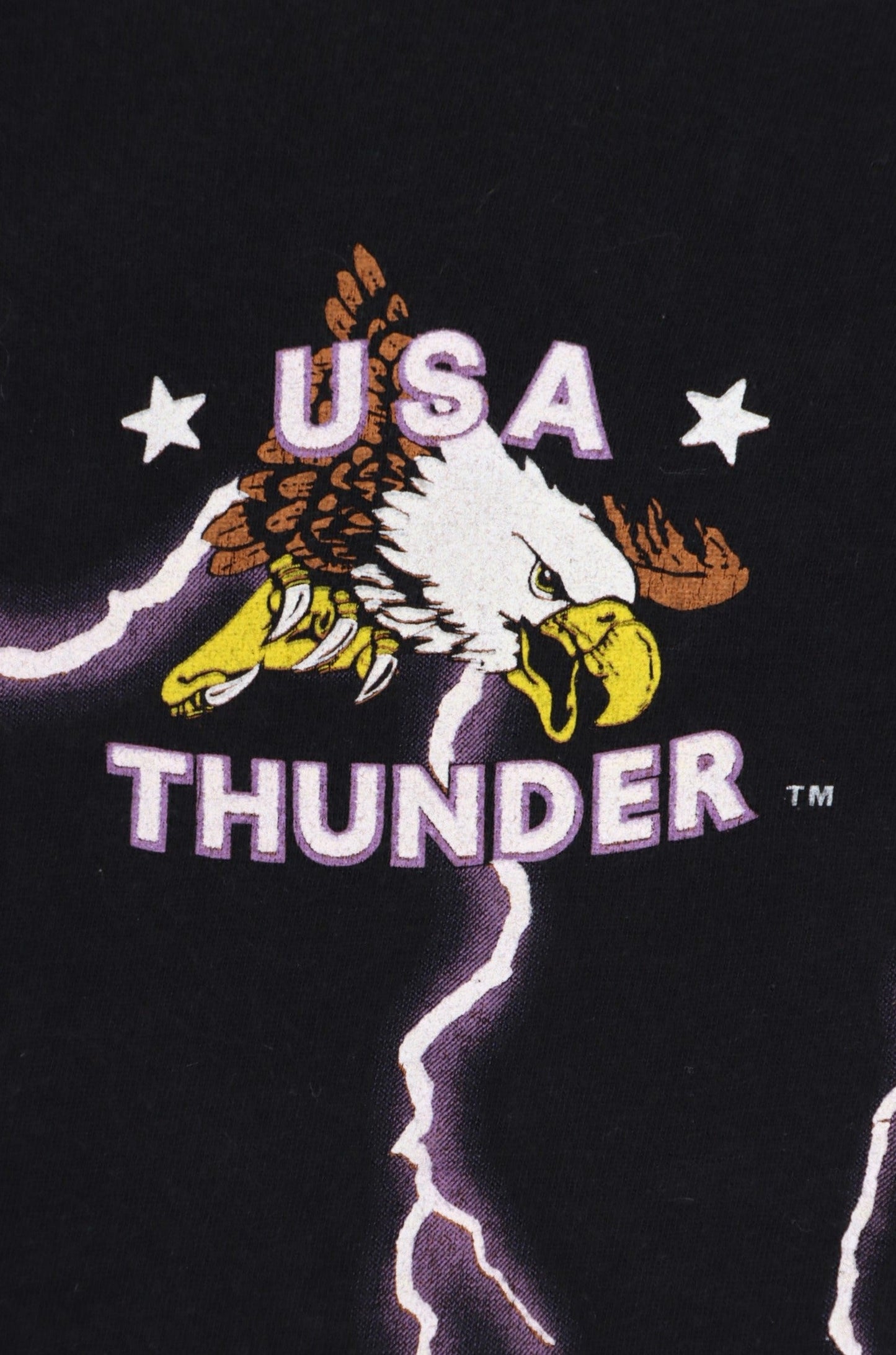 USA THUNDER 90s Skulls Native American Front Back T-Shirt (XL)