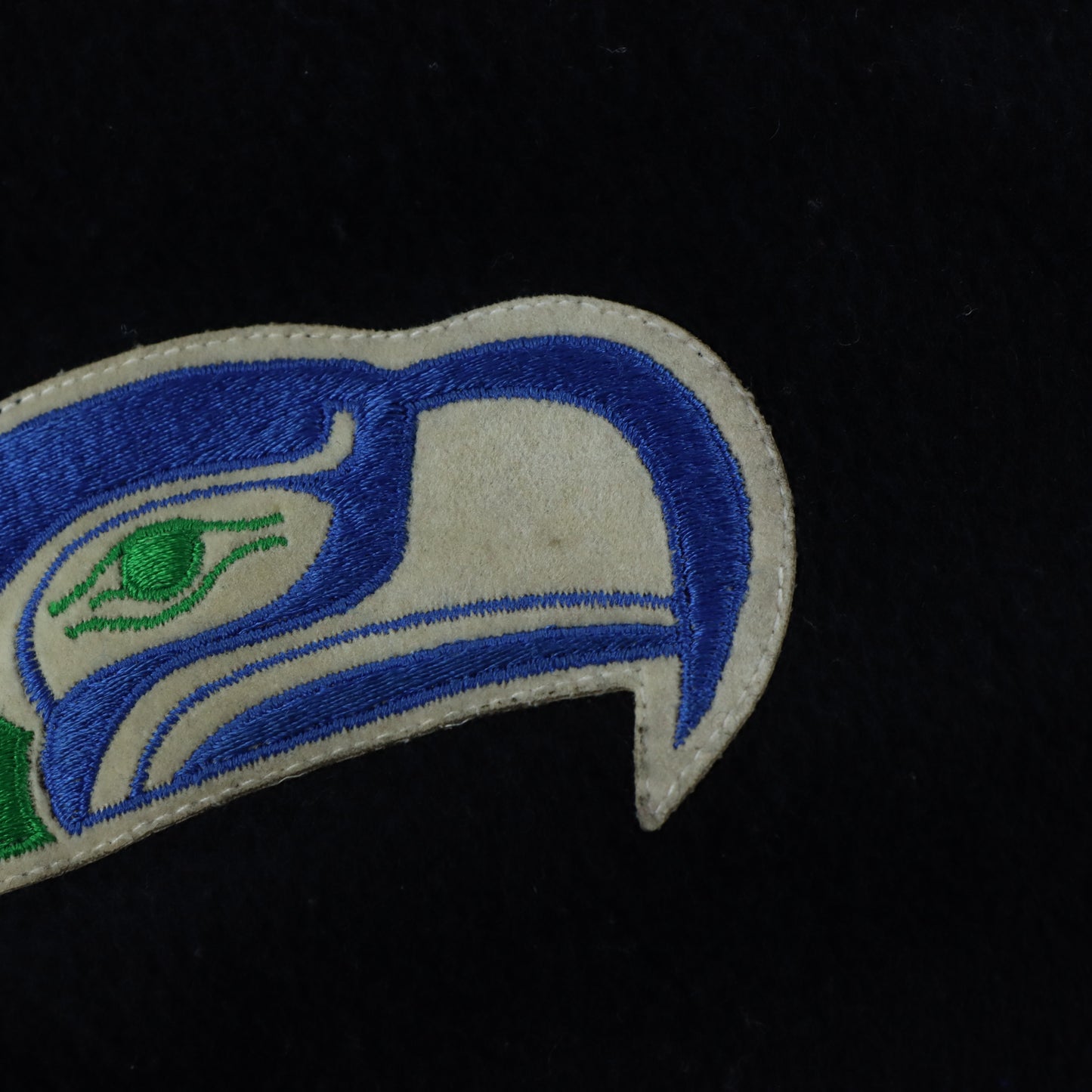 Seattle Seahawks NFL Leather Sleeve Varsity Jacket (L-XL)