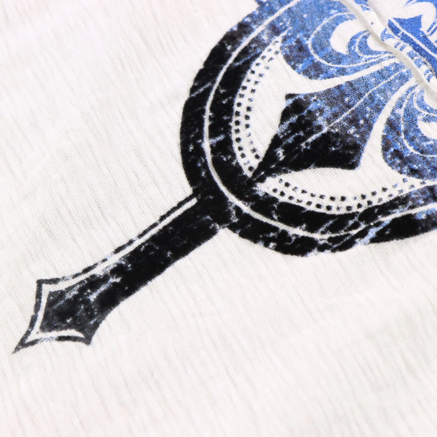 Vintage AFFLICTION Fleur De Lis & Eagle Cross Y2K Velvet Detail Off White Long Sleeve Tee USA Made (M-L) Vintage Sole Melbourne