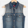 COOGI Medium Wash Button Up Denim Vest (S)