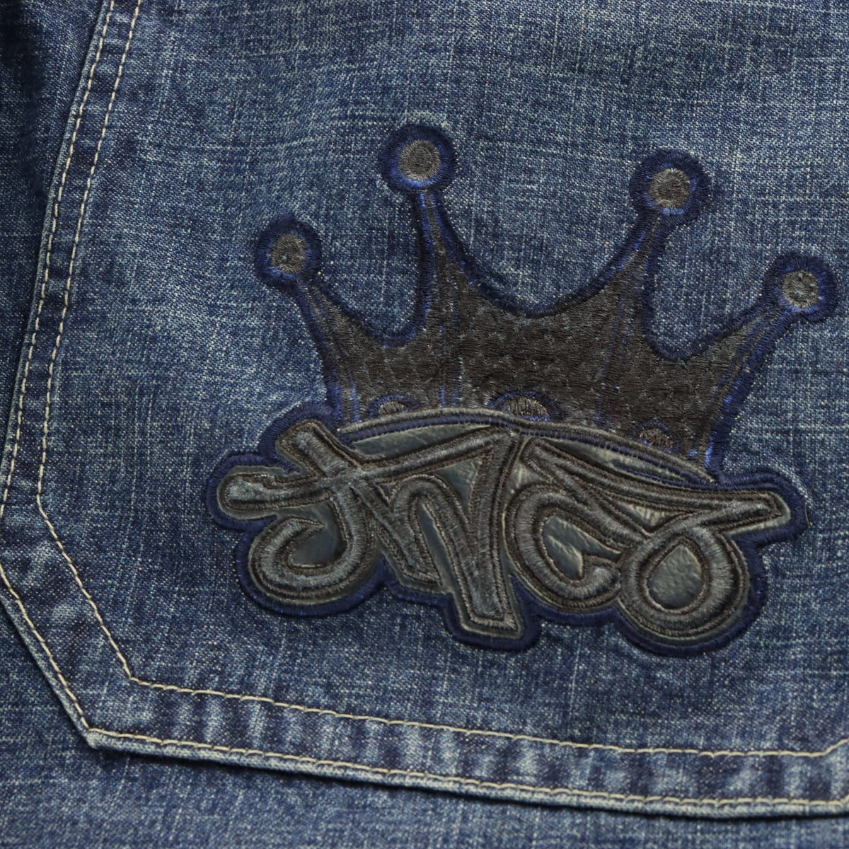 JNCO Dark Denim Full Cotton Vintage Embroidered Jeans (30X30) Vintage Sole Melbourne