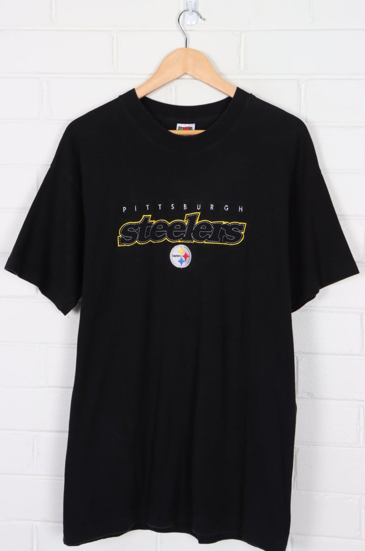 NFL Pittsburgh Steelers Embroidered Logo Single Stitch T-Shirt (XL)