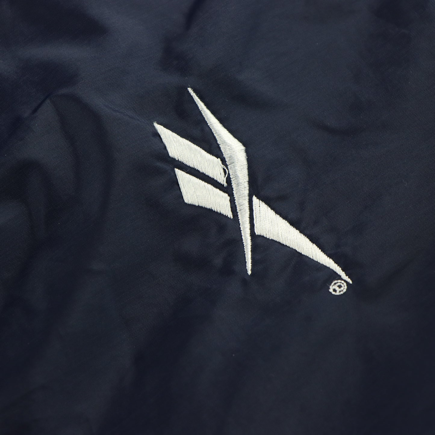 REEBOK Spell Out Embroidered Logo Navy Zip Up Windbreaker Jacket (XL)