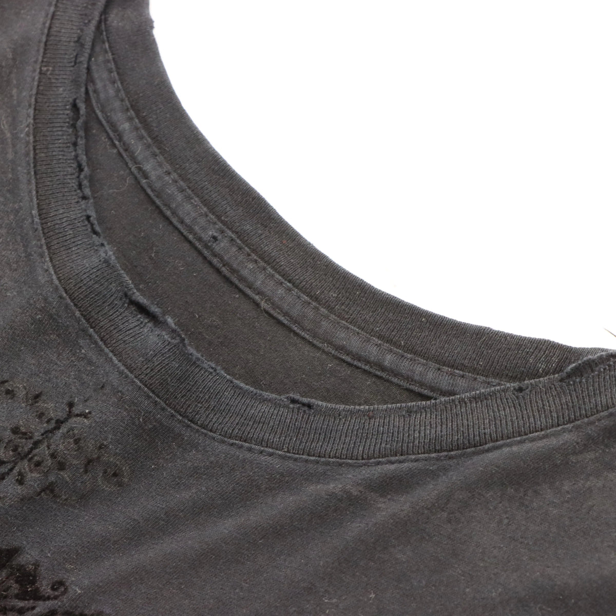 Vintage AFFLICTION Y2K Velour Wing Back Print USA Made Black T-Shirt (L) Vintage Sole Melbourne