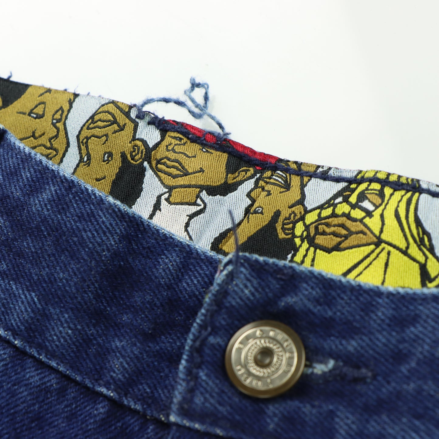 PLATINUM FUBU 'Fat Albert' Embroidered Cartoon Dark Wash Jeans (36)