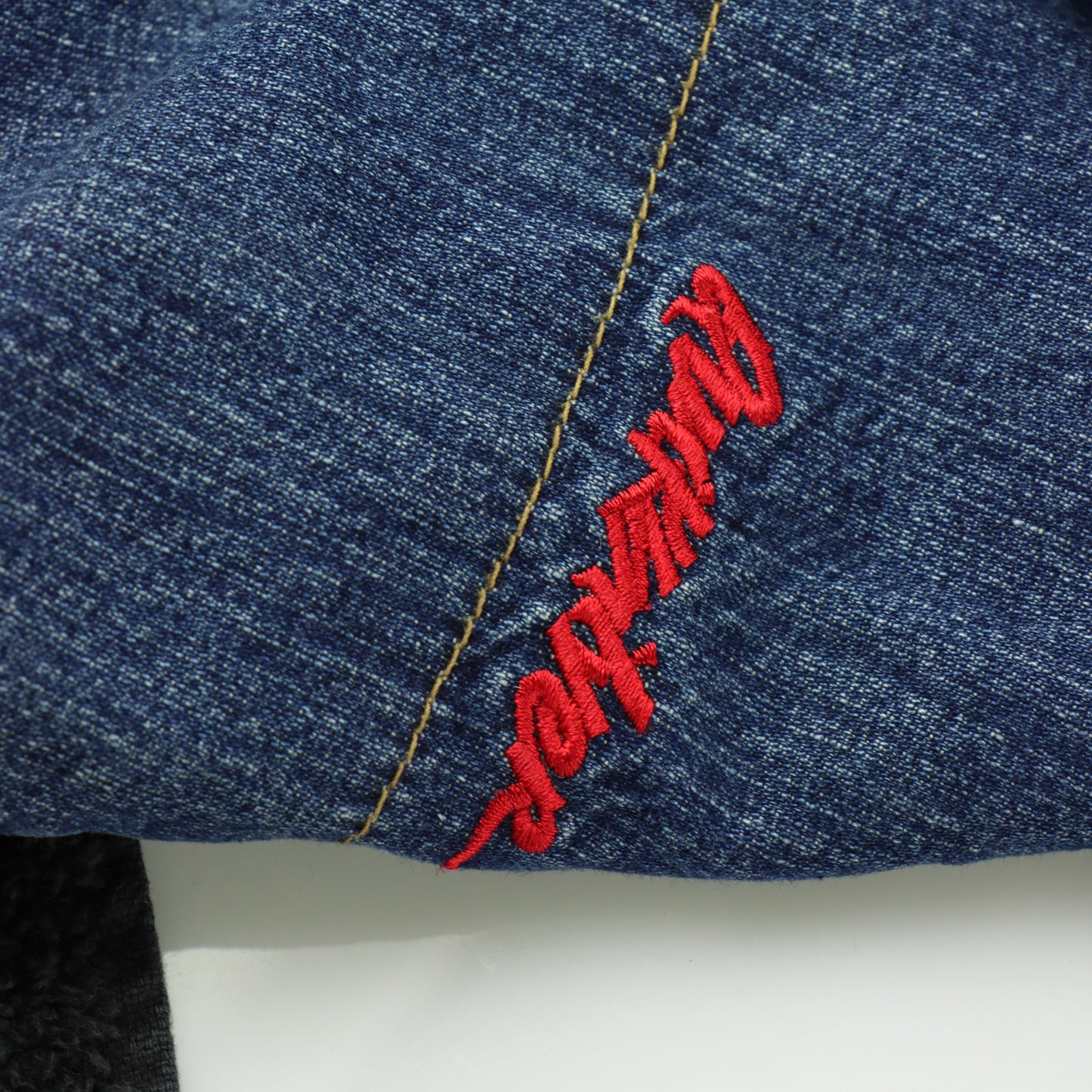 QUICKSILVER Embroidered Red Spell Out Logo Button Denim Long Overalls (L)
