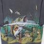 Fishing Trout & Ducks Grey & Colourful All Over Animal USA Made T-Shirt (L)