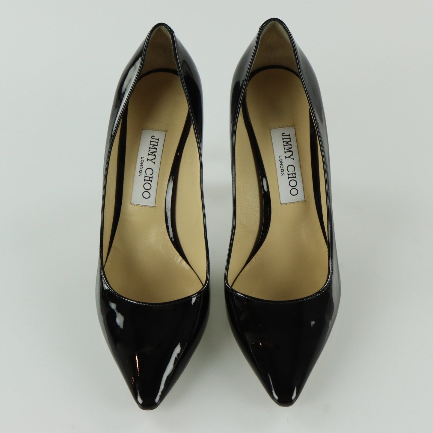JIMMY CHOO Black Patent Italy Made Stiletto Heel (39.5)