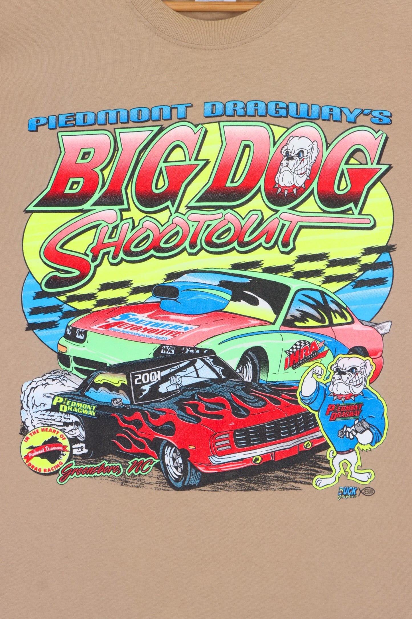 Piedmont Big Dog Shootout Dragway Racing Front Back T-Shirt (L)