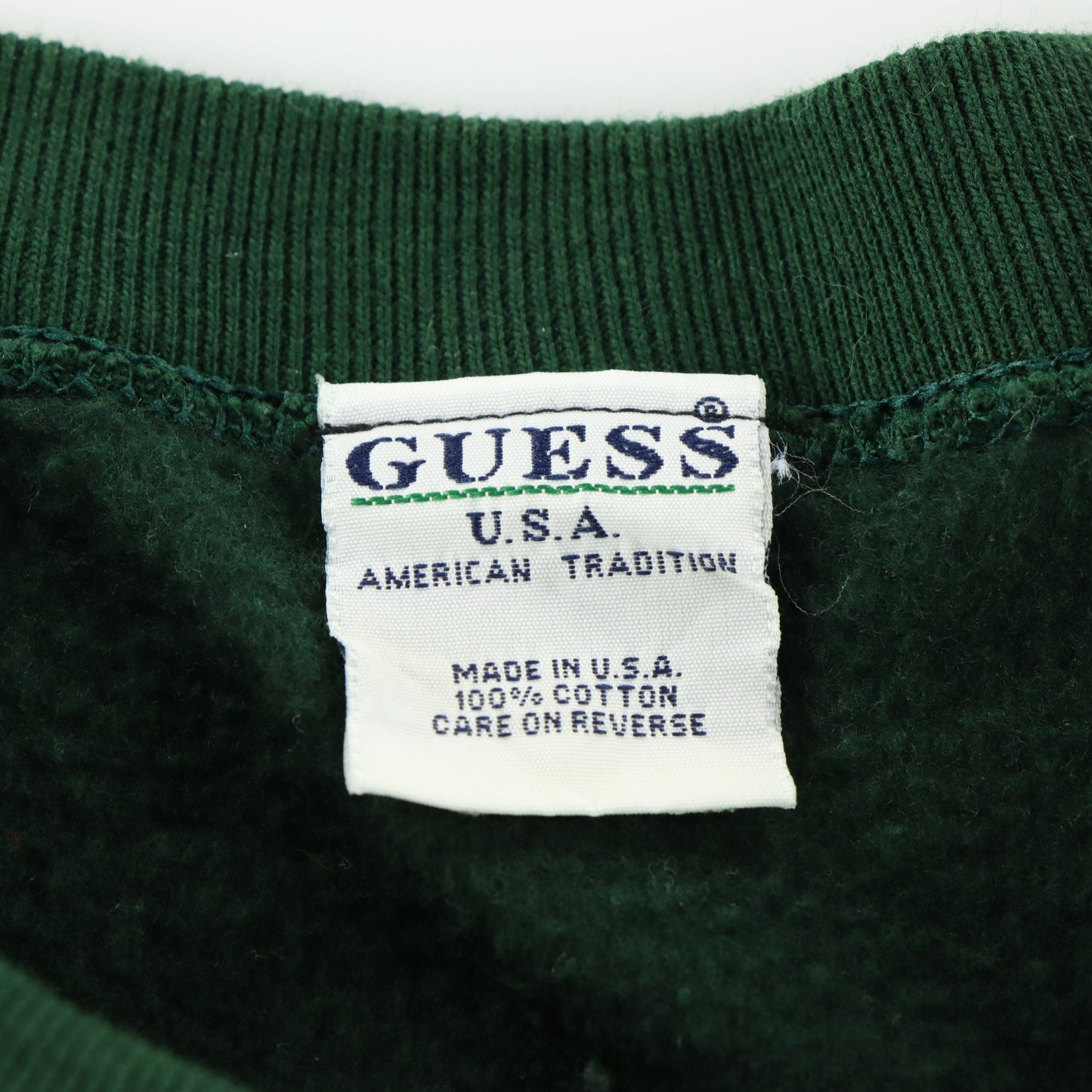 GUESS Embroidered Logo USA Made Forest Green Sweatshirt (XL-XXL)