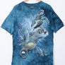 Tie Dye Ocean Habitat 'Find Nine Sea Turtles' Animal T-Shirt (L-XL)