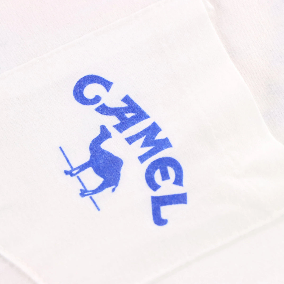 Vintage CAMEL "A Pack of Camels" Cigarettes Single Stitch 50/50 White & Blue Pocket T-Shirt (XL) Vintage Sole Melbourne
