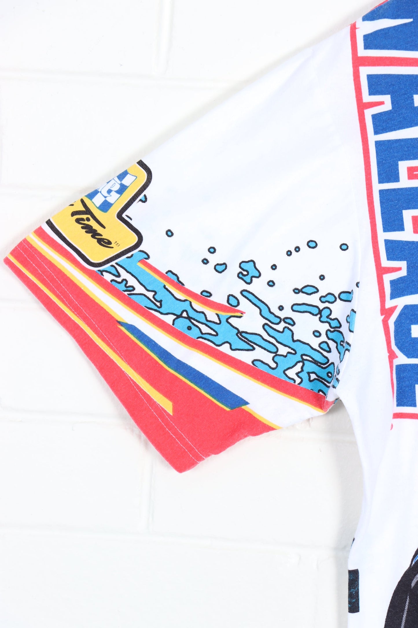 NASCAR Rusty Wallace Lite Beer Colourful All Over Racing Tee USA Made (XL) - Vintage Sole Melbourne