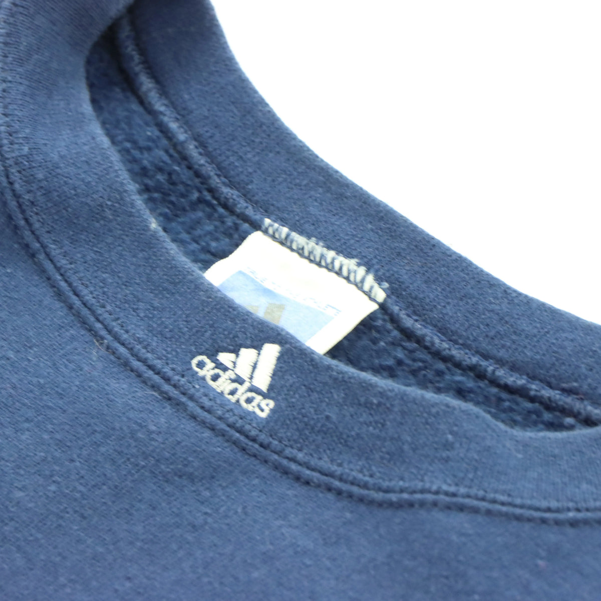 Vintage ADIDAS Navy Collar Embroidered Logo Retro USA Made Navy Sweatshirt (L-XL) Vintage Sole Melbourne