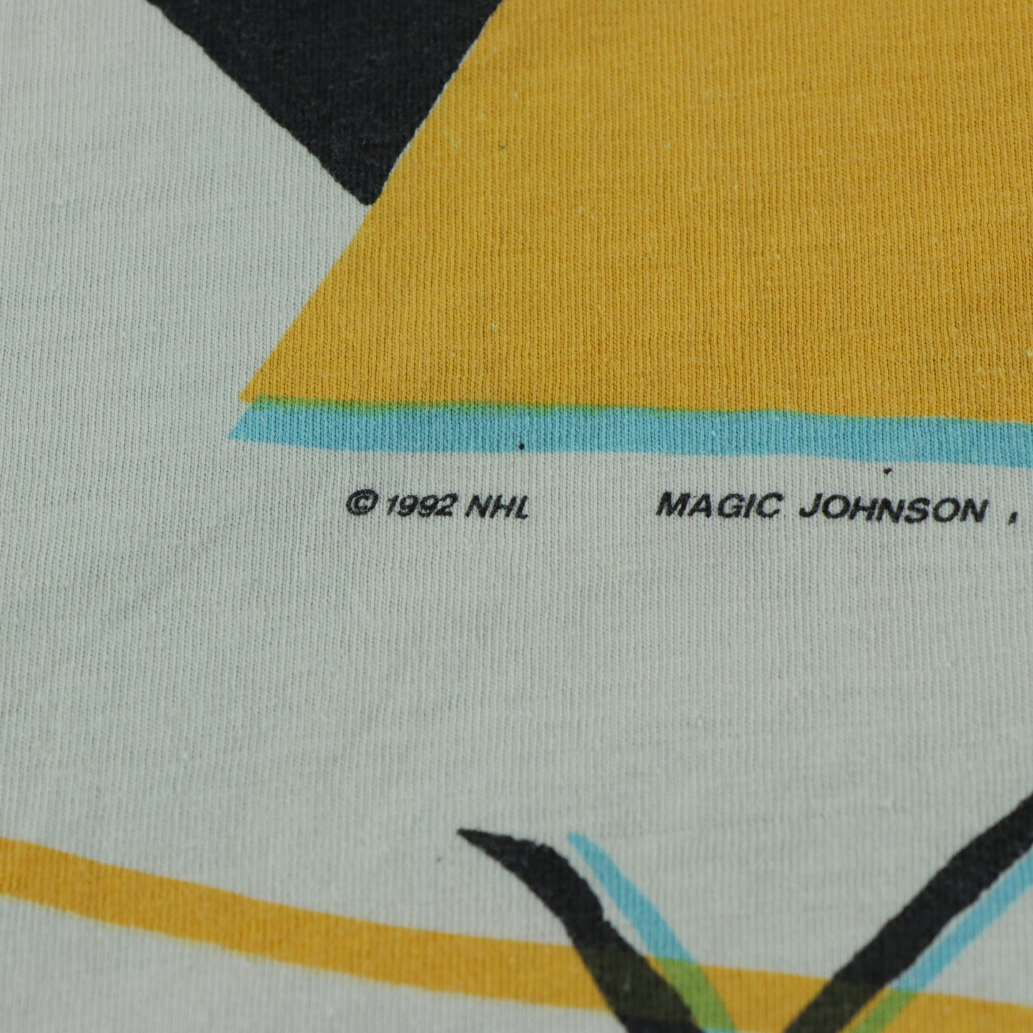 Pittsburgh Penguins 1992 NHL Magic Johnson T’s Single Stitch All Over T-Shirt (L-XL)