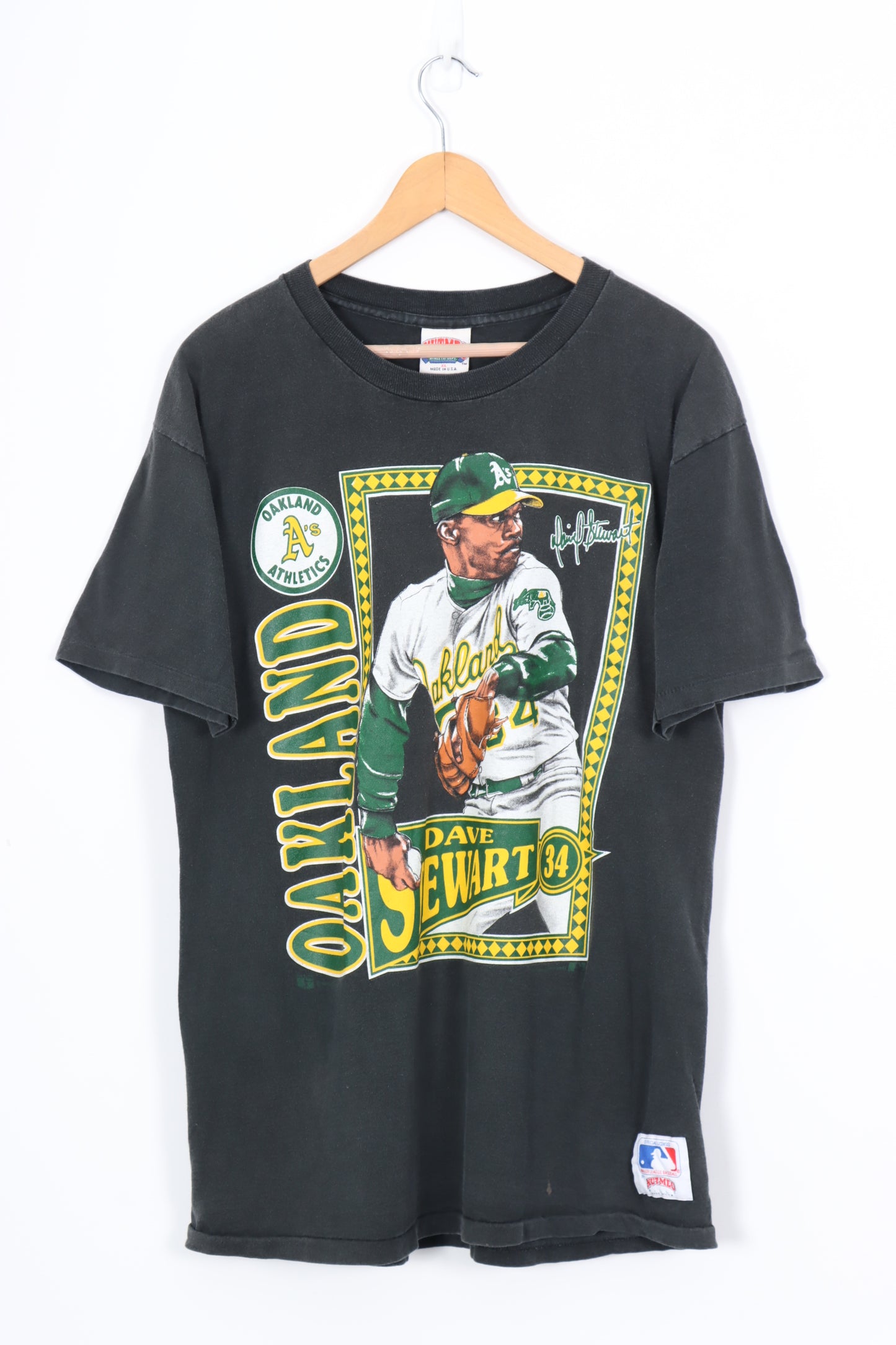 NUTMEG Oakland A's MLB Dave Stewart USA Made T-Shirt (L-XL)