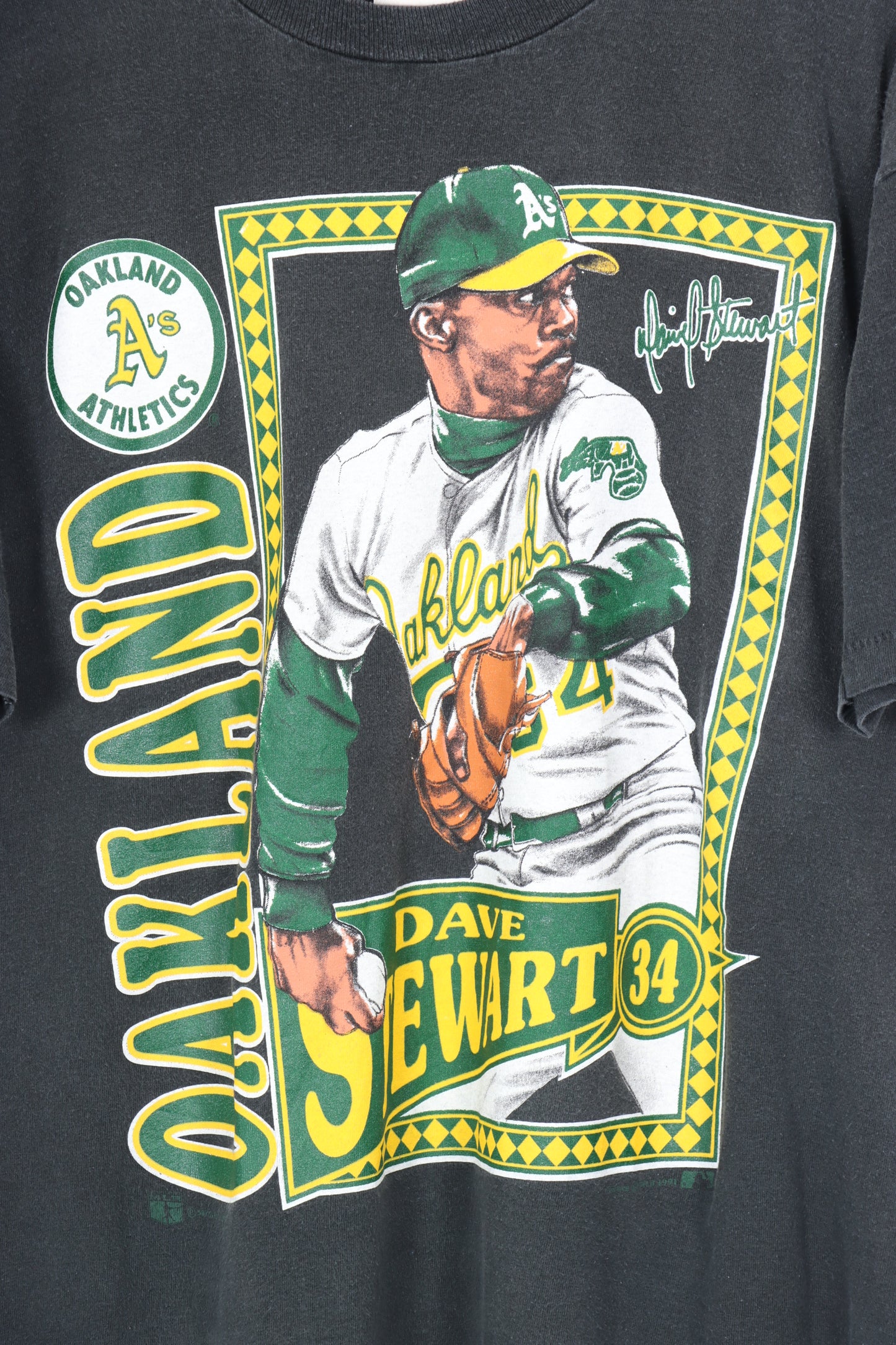 NUTMEG Oakland A's MLB Dave Stewart USA Made T-Shirt (L-XL)
