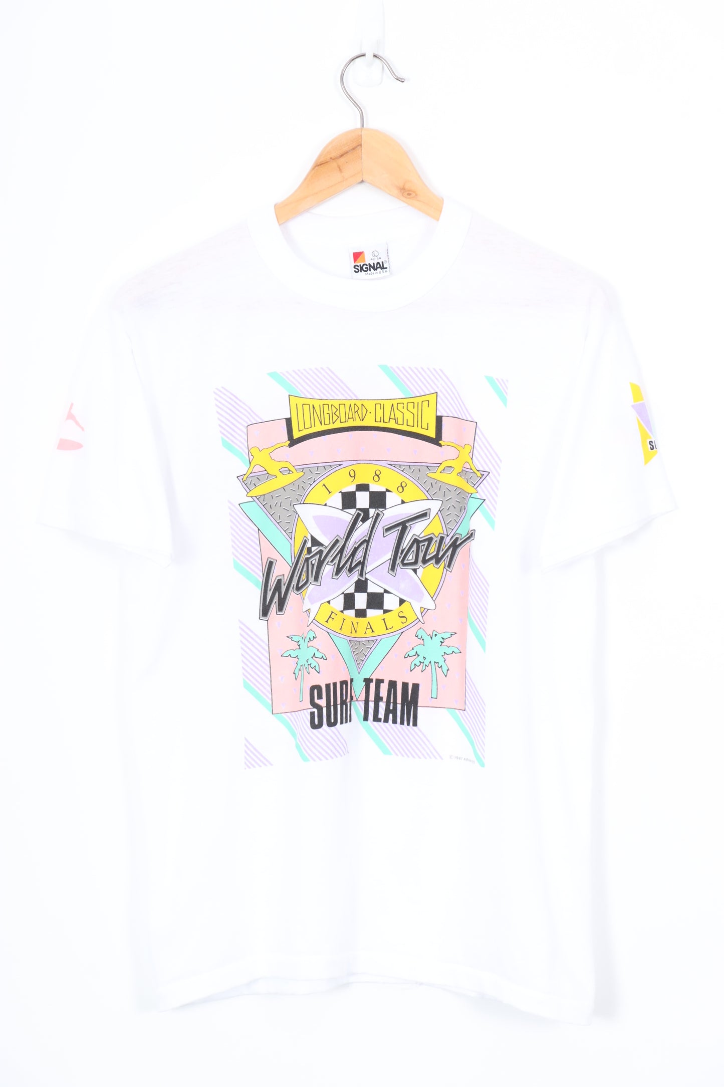 1987 Vintage Surf Team Long Board World Tour Tee (S-M)