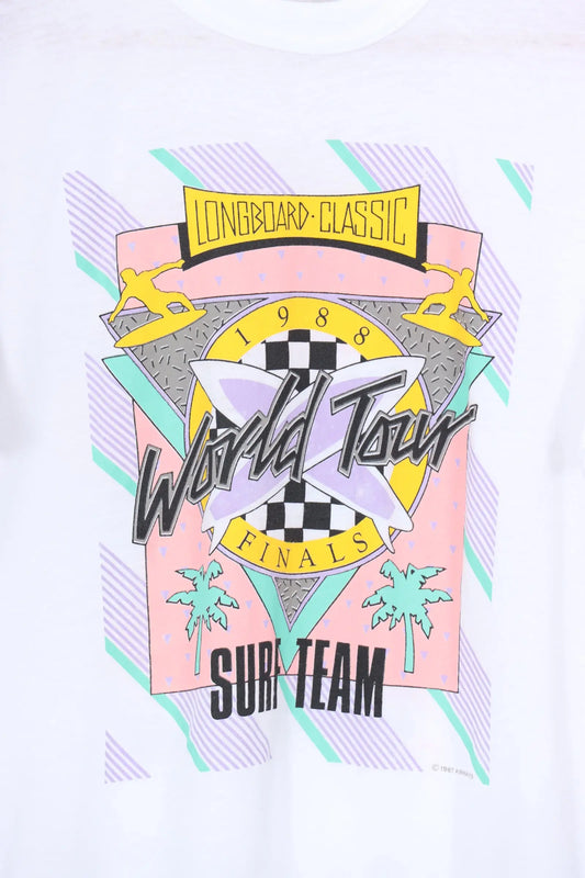 1987 Vintage Surf Team Long Board World TourVintage Tee (S-M) Vintage Sole Melbourne
