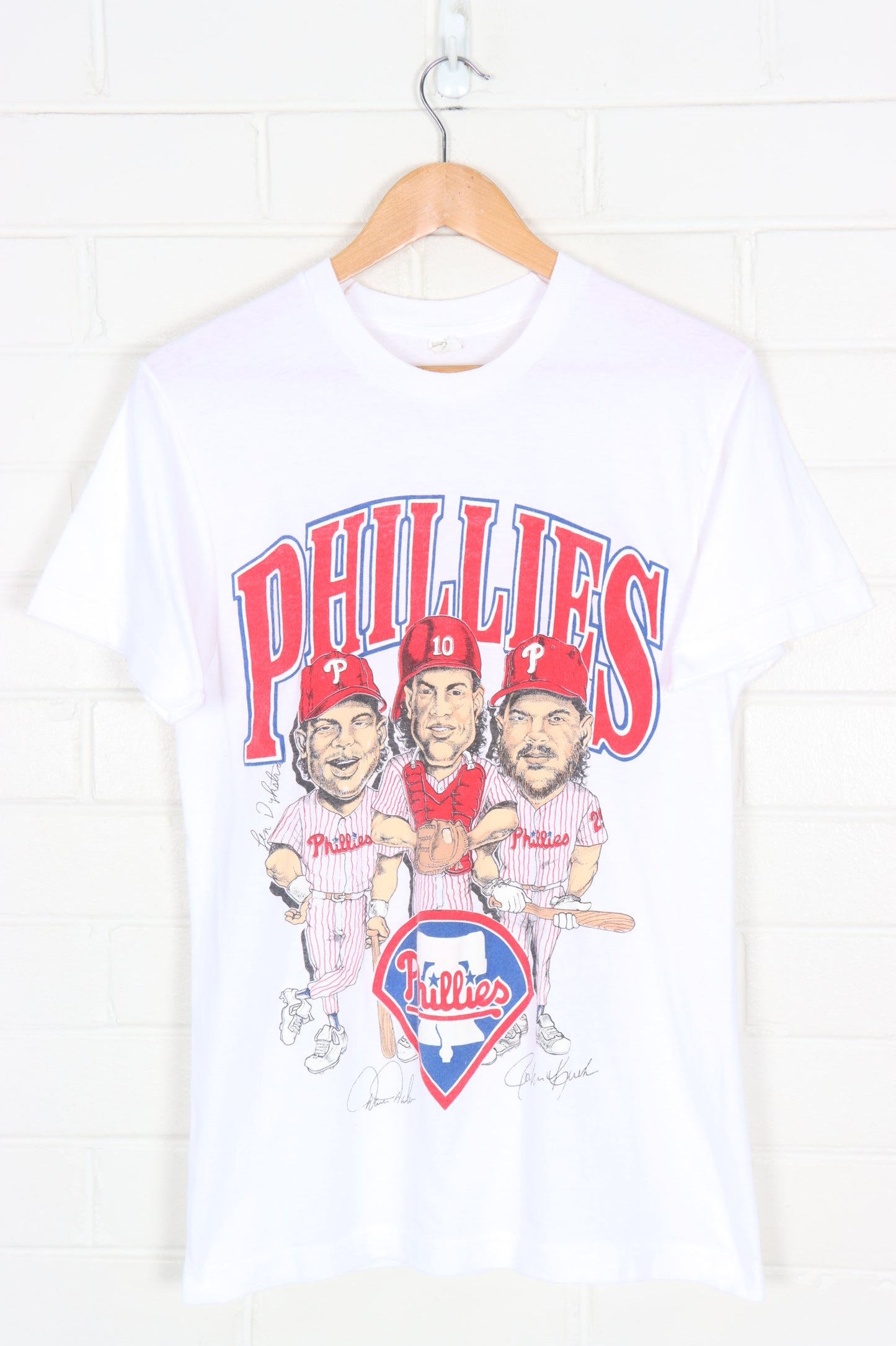 Philadelphia Phillies Baseball Caricature Single Stitch Tee (S)